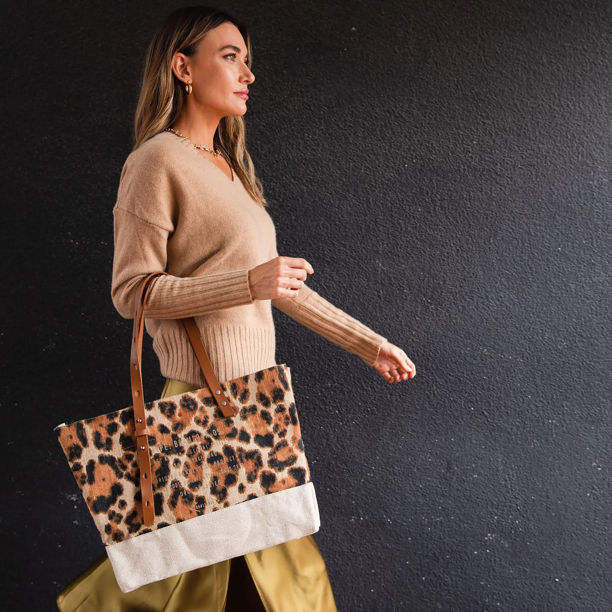 Shoulder Market Bag in Cheetah Print