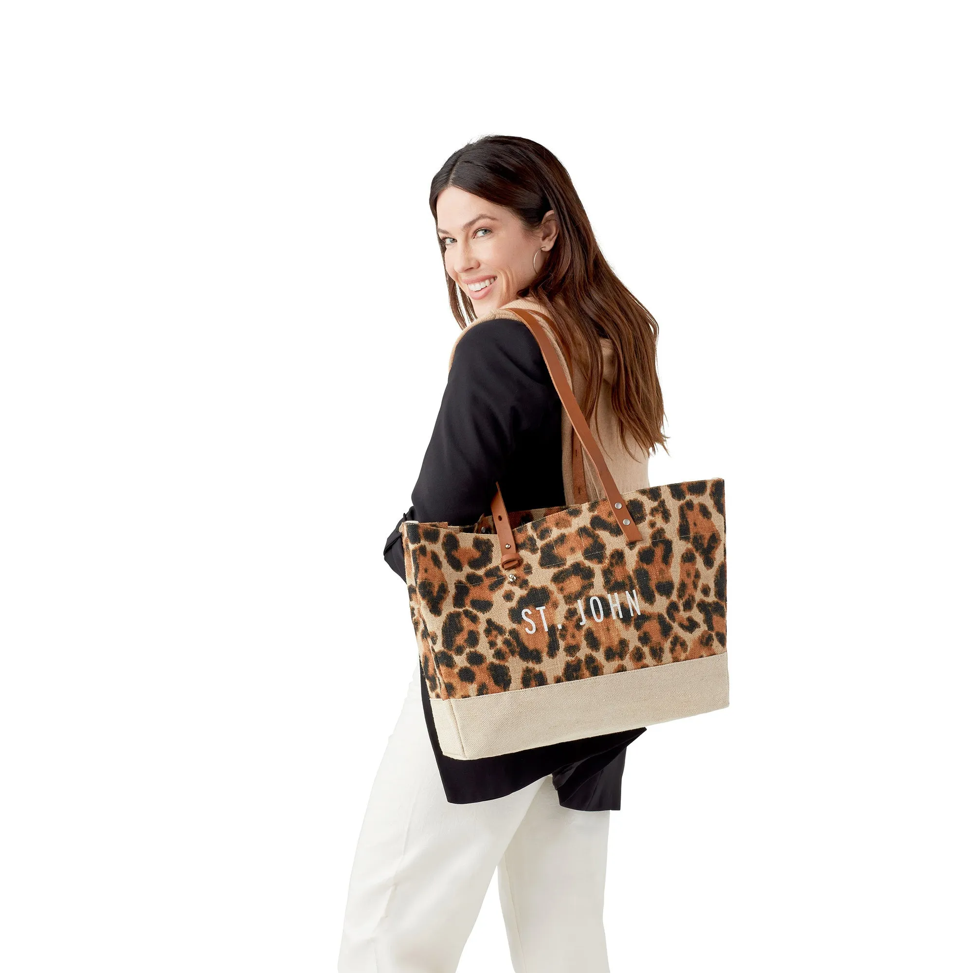 Shoulder Market Bag in Cheetah Print