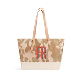 Shoulder Market Bag in Safari with Large Monogram