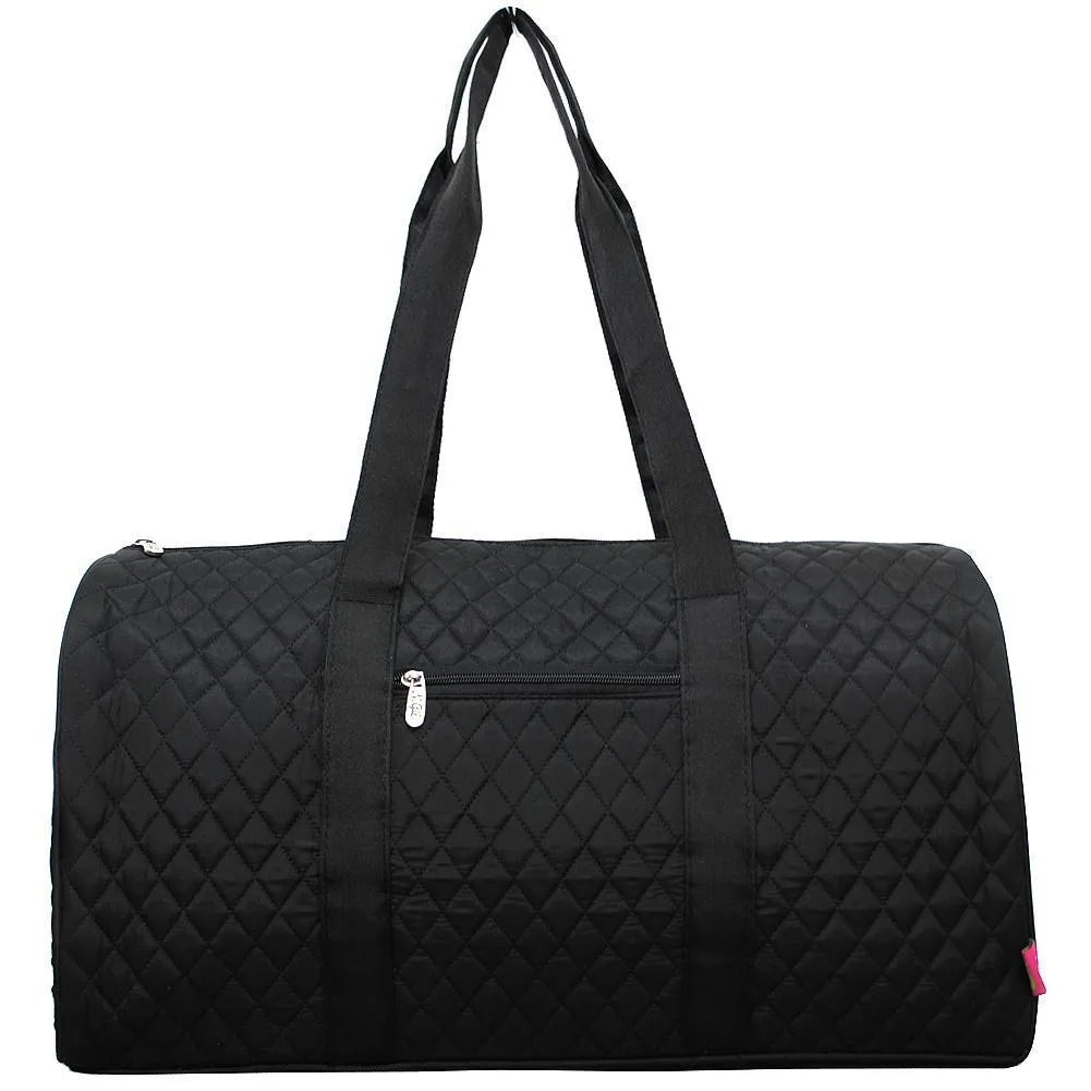 Solid Black NGIL Quilted Large Duffle Bag