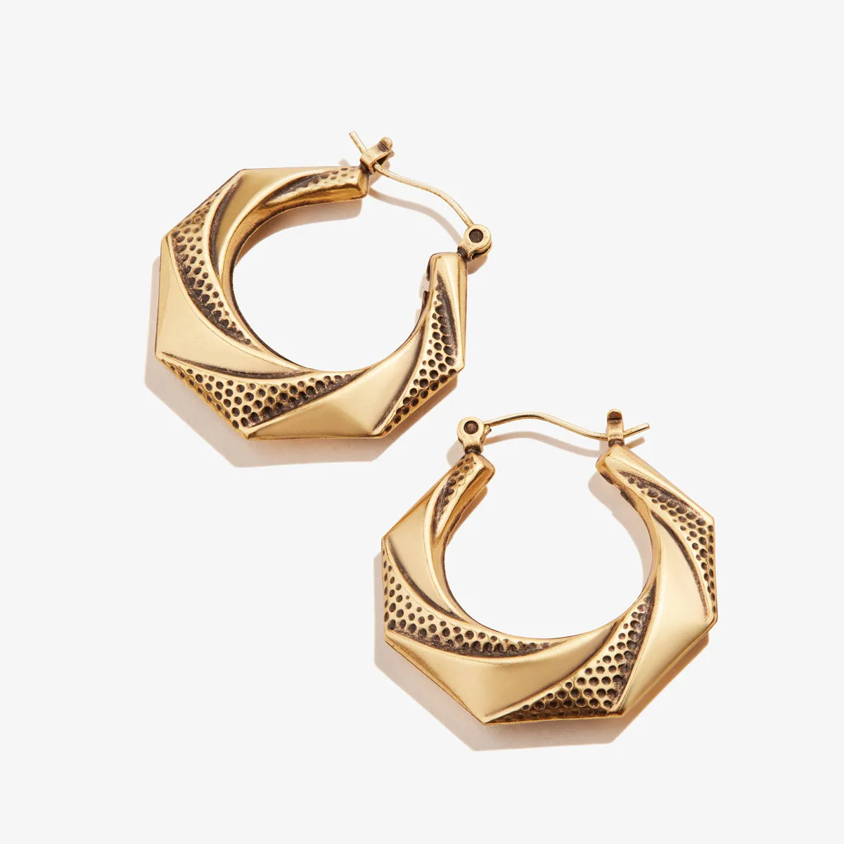 Textured Swirl Hoop Earrings