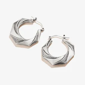 Textured Swirl Hoop Earrings