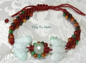 Transforming Butterflies Jadeite Adjustable Bracelet (BJB53)