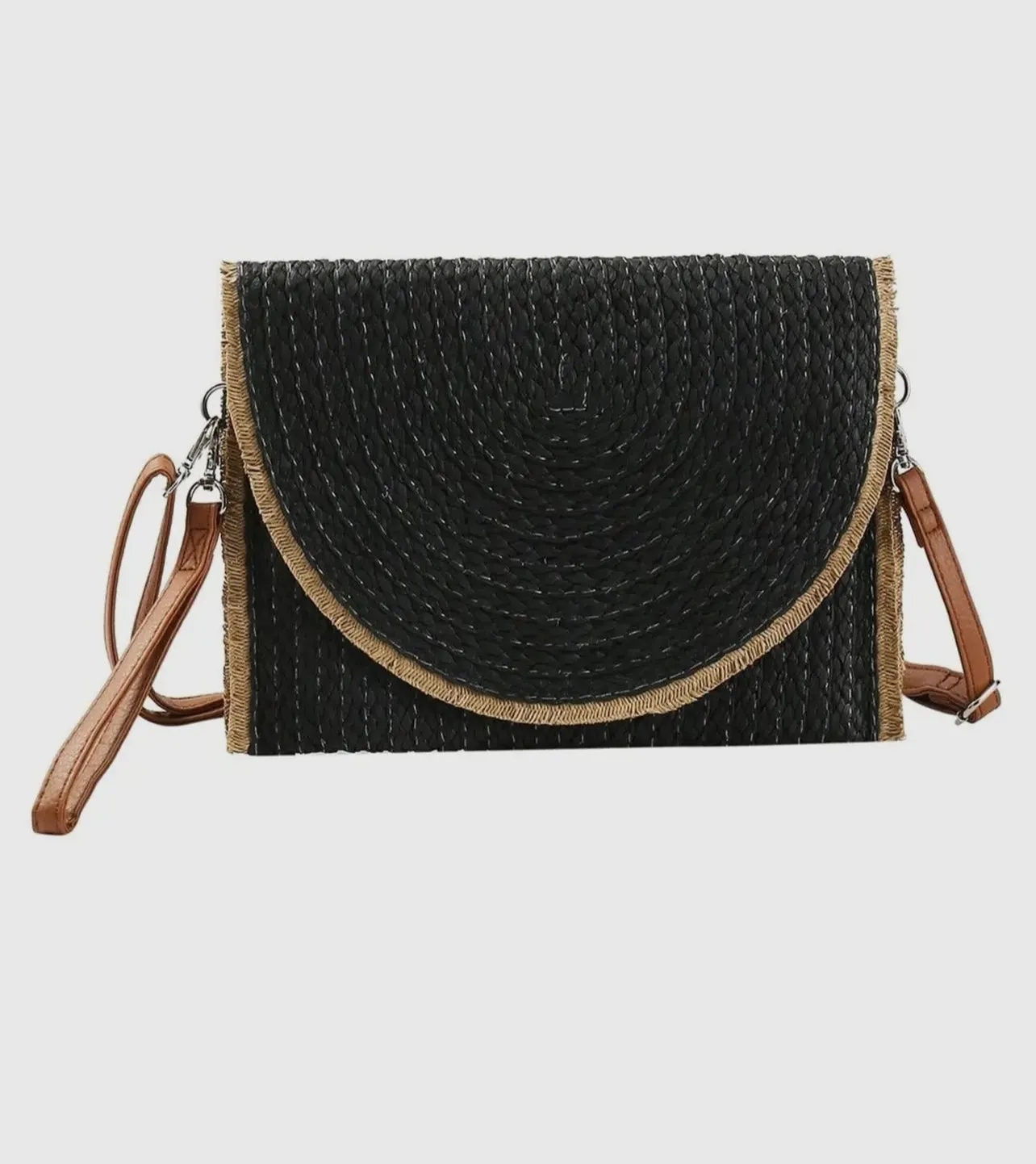 Vivian Stitch Straw Crossbody