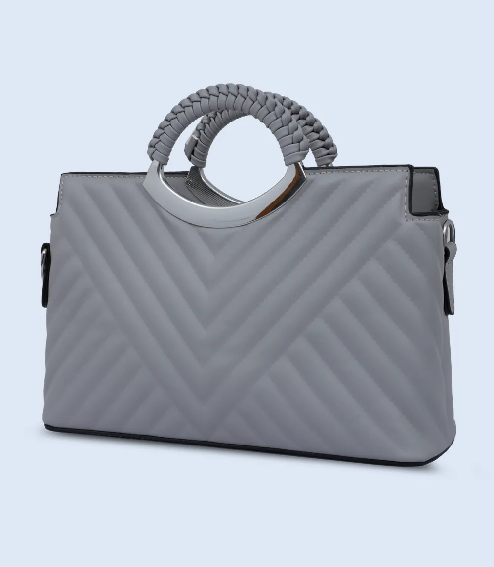 WB2733-GREY-Women Boxy Bag