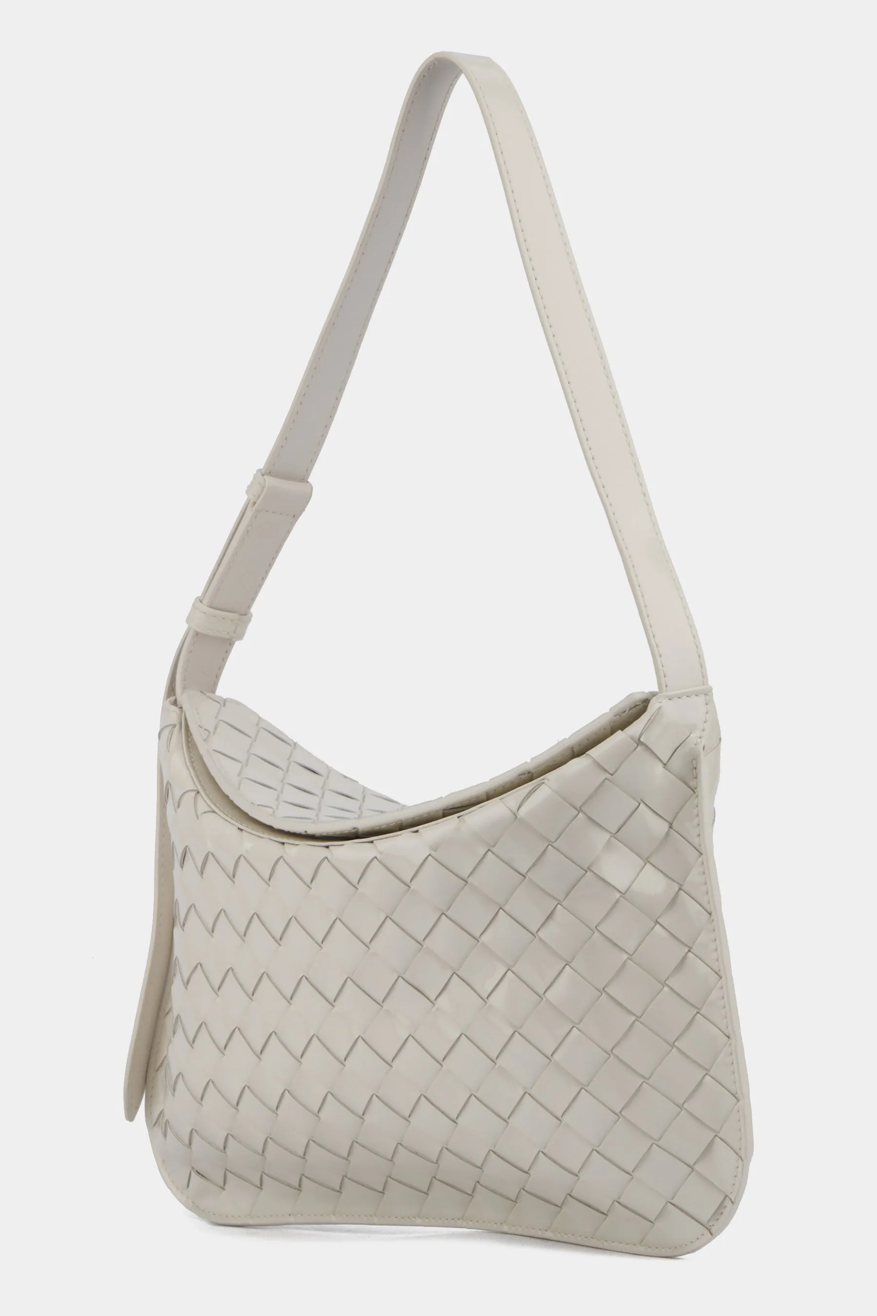 Woven Flap Shoulder Bag