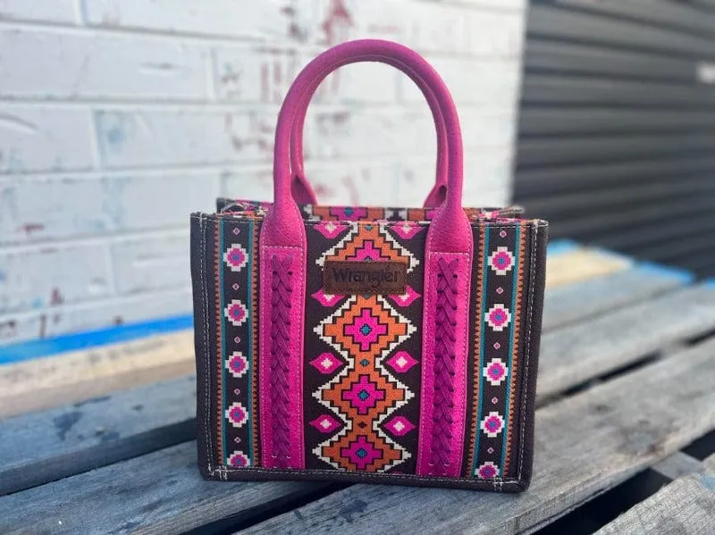 Wrangler Southwestern Print Small Crossbody/Tote Hot Pink